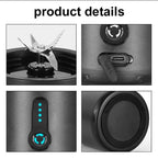 Portable Blender Cup USB Electric Fruit Juicer Rechargeable for Outdoor Sports Travel Camping - Black